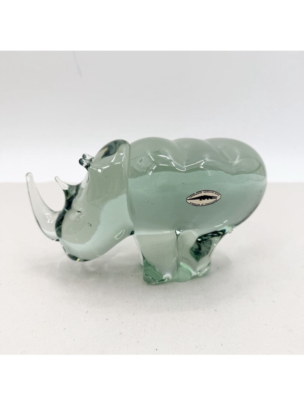 Ngwenya Glass Rhino Paperweight Eswatini Swaziland Art Glass Handmade